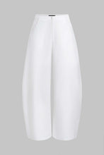 keten düz barrel pantolon
