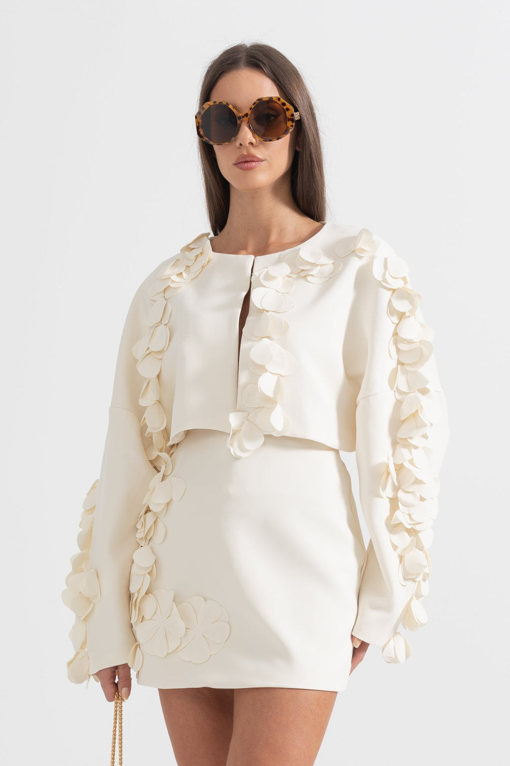 Petal Süslemeli İki Parçalı Takım