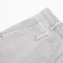 gri eskitme denim etek