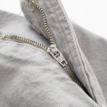 gri eskitme denim etek